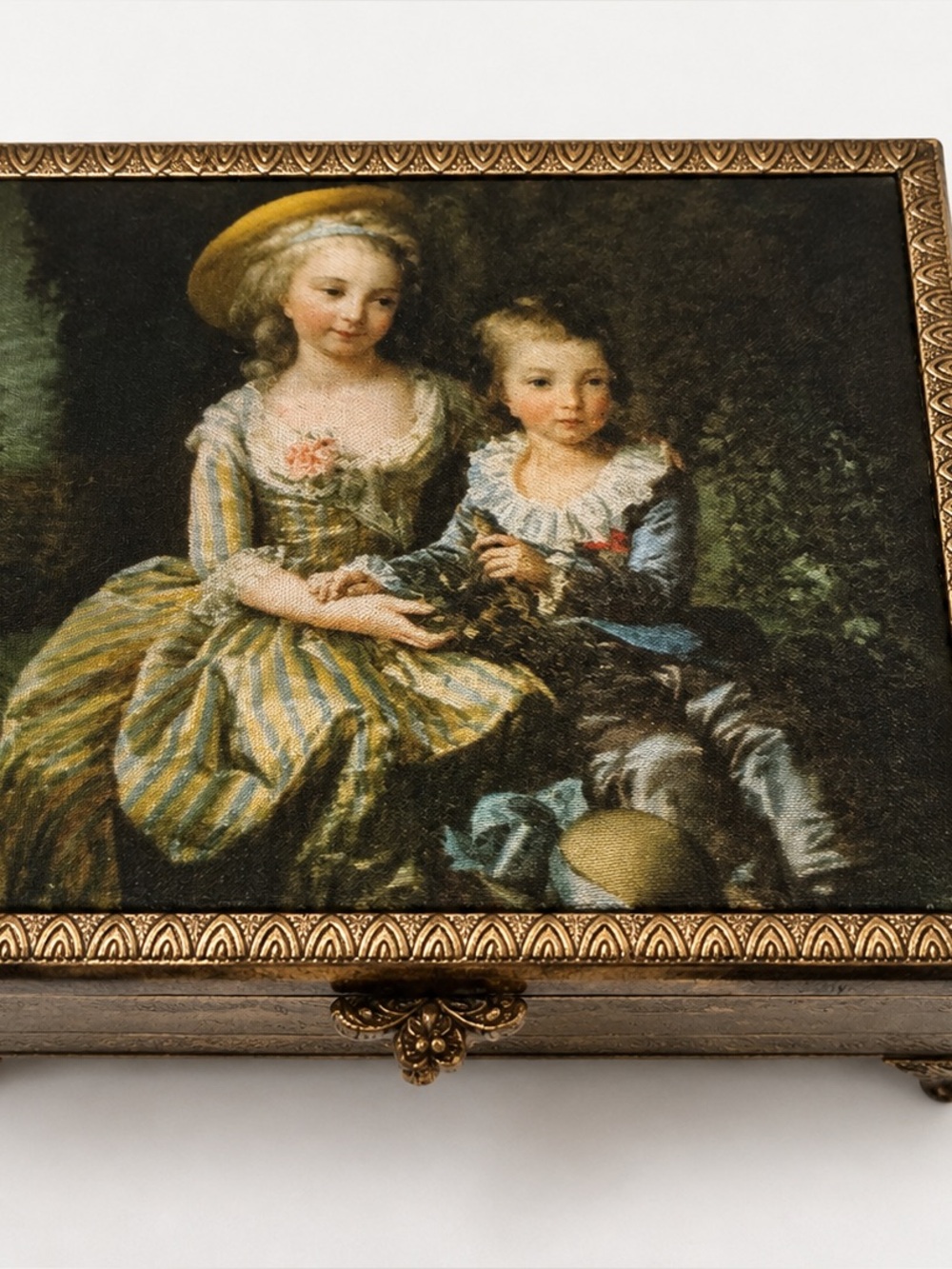 Vintage Rococo Jewelry Box Vigée Le Brun Royal Portrait